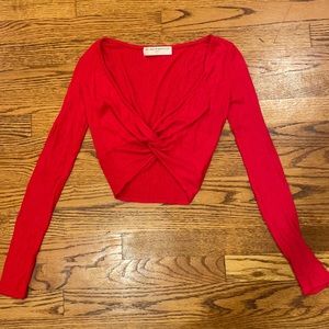Urban Outfitters Red long sleeve Crop top